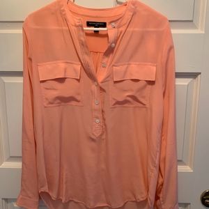 Banana Republic Silk Peach Utility Blouse